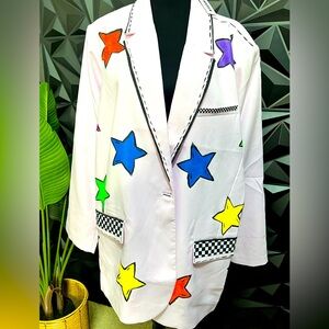 ❌SOLD❌Handpainted ⭐️🌟⭐️ 
NWT Steve Madden Lightweight Women’s Blazer Size 2x